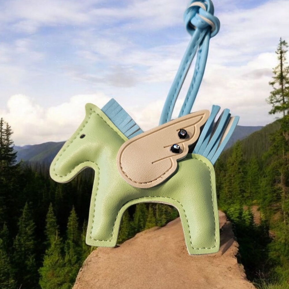 SALE!! Green and Blue Pegasus Winged Horse Handbag Charm